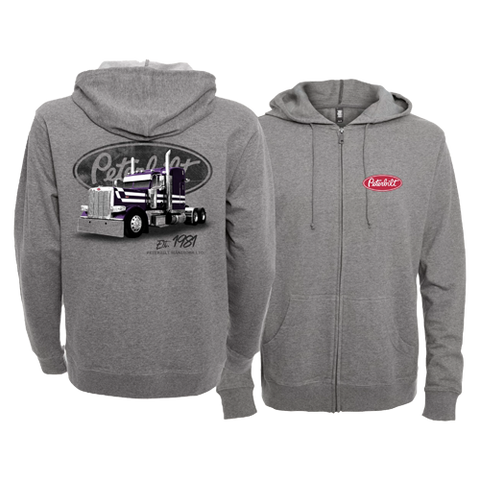 Peterbilt Manitoba Purple Project Truck Zip Hoodie Peterbilt